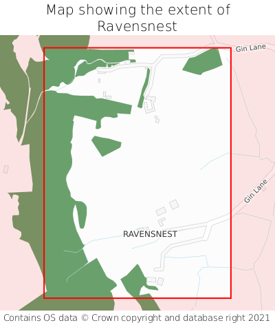 Map showing extent of Ravensnest as bounding box