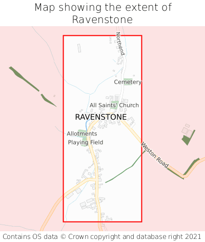 Map showing extent of Ravenstone as bounding box