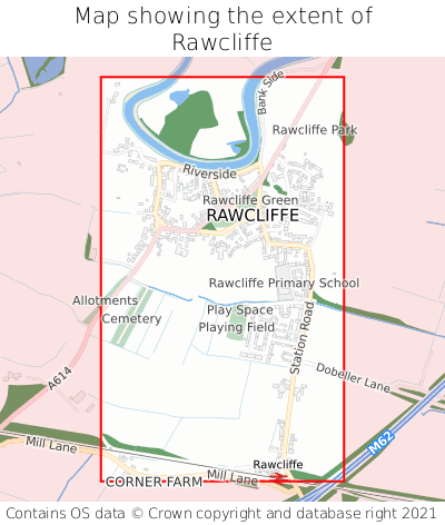 Map showing extent of Rawcliffe as bounding box