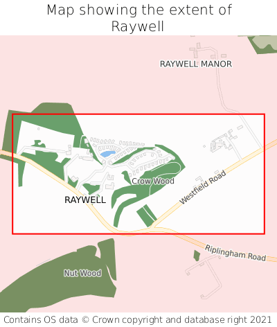Map showing extent of Raywell as bounding box