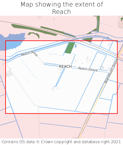 Map showing extent of Reach as bounding box