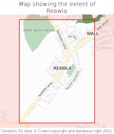 Map showing extent of Reawla as bounding box