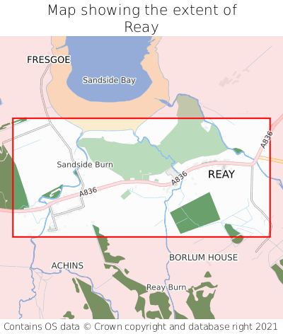Map showing extent of Reay as bounding box