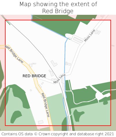 Map showing extent of Red Bridge as bounding box
