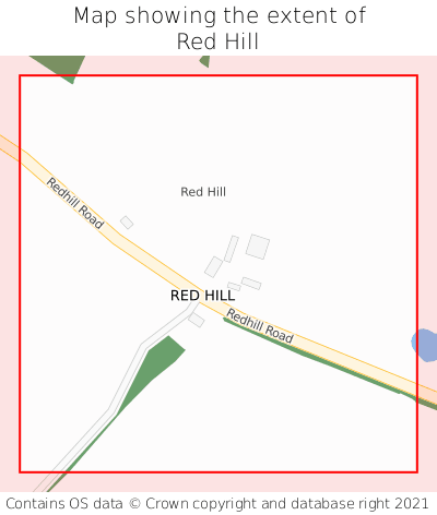 Map showing extent of Red Hill as bounding box