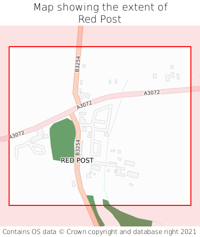 Map showing extent of Red Post as bounding box