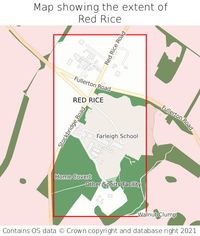 Map showing extent of Red Rice as bounding box