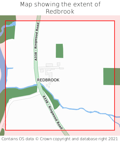 Map showing extent of Redbrook as bounding box