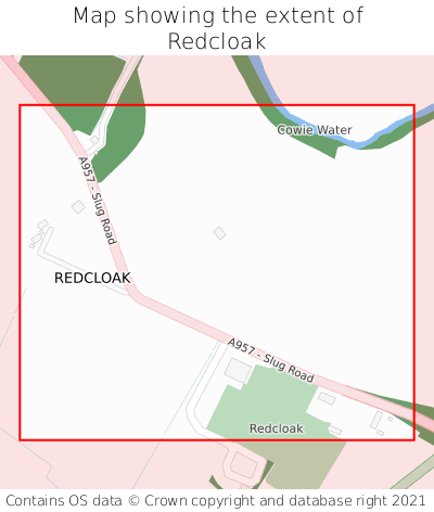 Map showing extent of Redcloak as bounding box