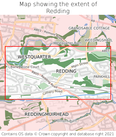 Map showing extent of Redding as bounding box