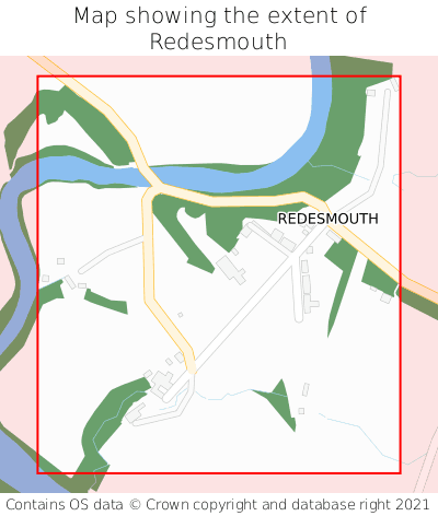 Map showing extent of Redesmouth as bounding box