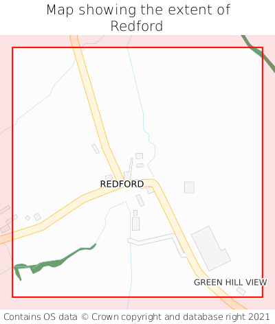 Map showing extent of Redford as bounding box