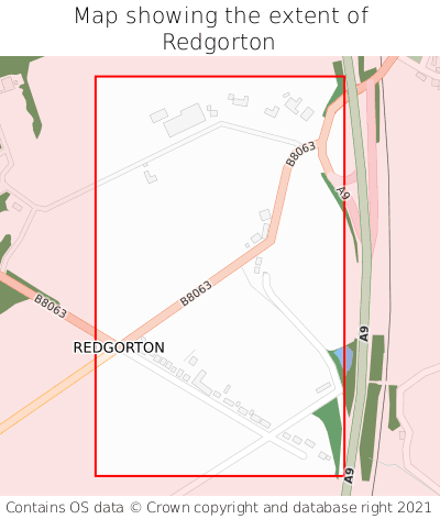 Map showing extent of Redgorton as bounding box