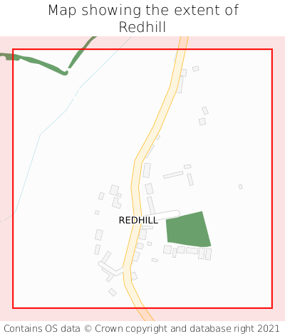 Map showing extent of Redhill as bounding box