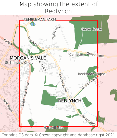 Map showing extent of Redlynch as bounding box