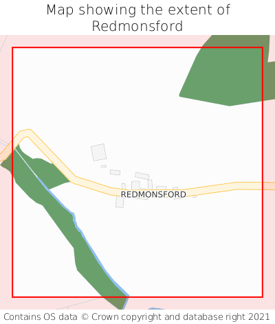 Map showing extent of Redmonsford as bounding box