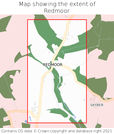 Map showing extent of Redmoor as bounding box