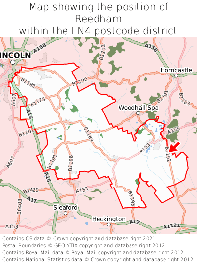 Map showing location of Reedham within LN4