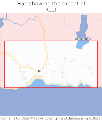 Map showing extent of Reef as bounding box