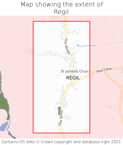 Map showing extent of Regil as bounding box