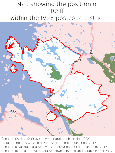 Map showing location of Reiff within IV26