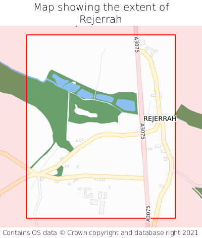 Map showing extent of Rejerrah as bounding box