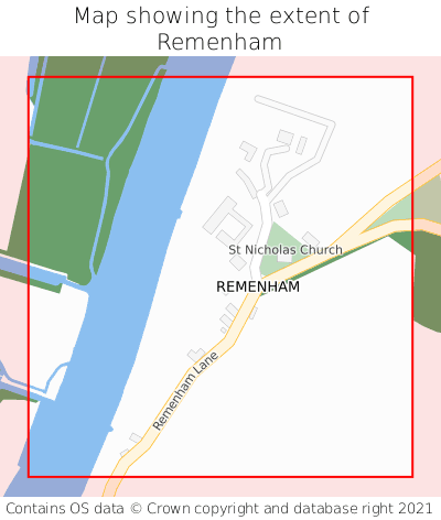 Map showing extent of Remenham as bounding box