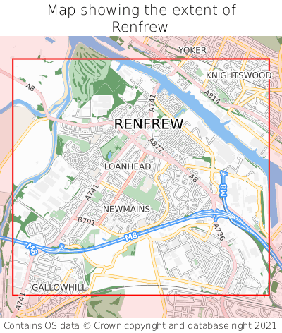 Map showing extent of Renfrew as bounding box