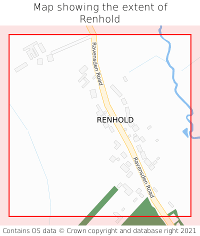 Map showing extent of Renhold as bounding box