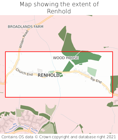 Map showing extent of Renhold as bounding box