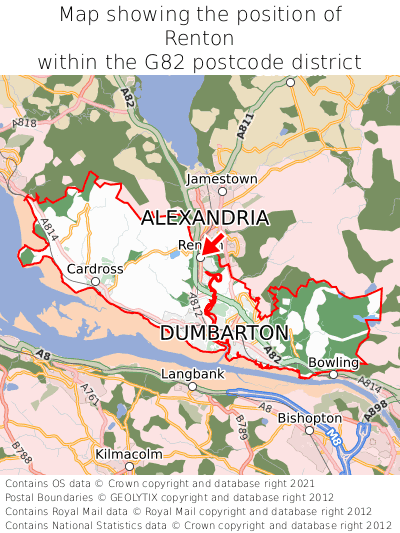 Map showing location of Renton within G82