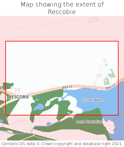 Map showing extent of Rescobie as bounding box