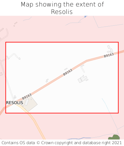 Map showing extent of Resolis as bounding box