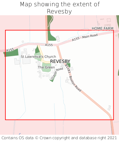 Map showing extent of Revesby as bounding box