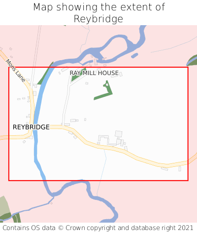Map showing extent of Reybridge as bounding box