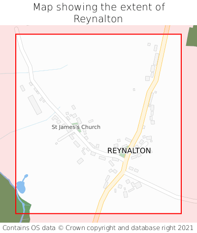Map showing extent of Reynalton as bounding box