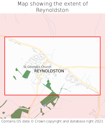Map showing extent of Reynoldston as bounding box