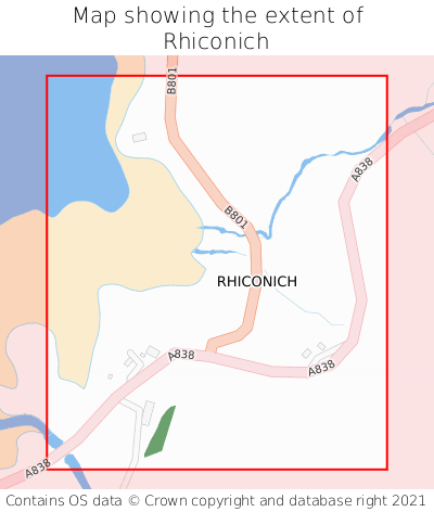 Map showing extent of Rhiconich as bounding box