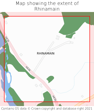 Map showing extent of Rhinamain as bounding box