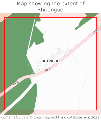Map showing extent of Rhitongue as bounding box