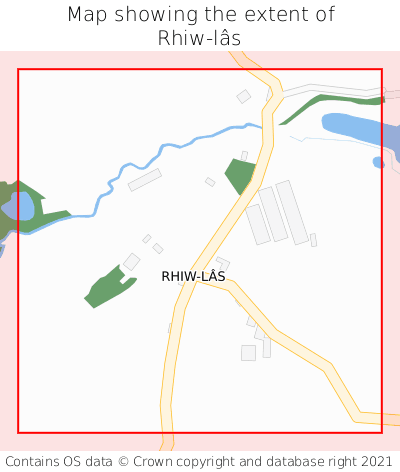 Map showing extent of Rhiw-lâs as bounding box