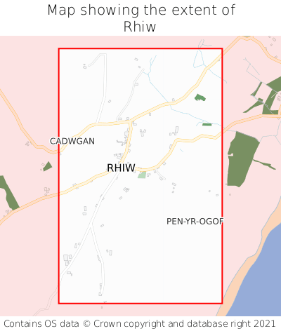 Map showing extent of Rhiw as bounding box