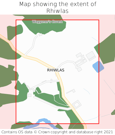 Map showing extent of Rhiwlas as bounding box
