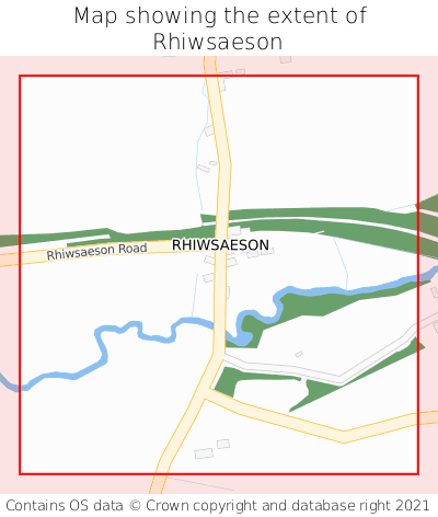 Map showing extent of Rhiwsaeson as bounding box