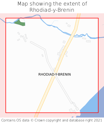 Map showing extent of Rhodiad-y-Brenin as bounding box