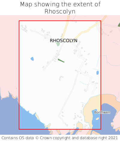 Map showing extent of Rhoscolyn as bounding box