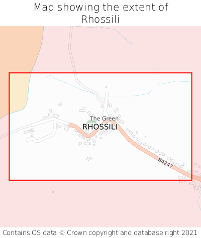 Map showing extent of Rhossili as bounding box