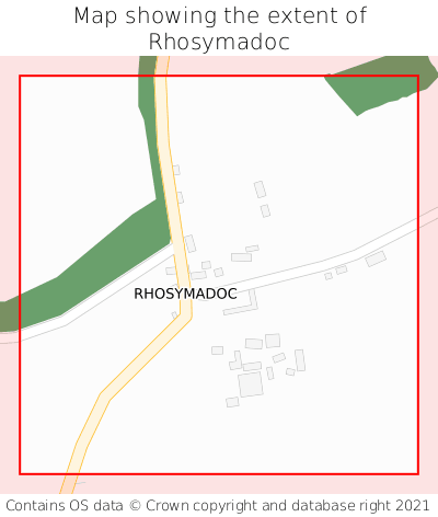 Map showing extent of Rhosymadoc as bounding box