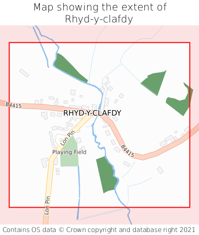 Map showing extent of Rhyd-y-clafdy as bounding box