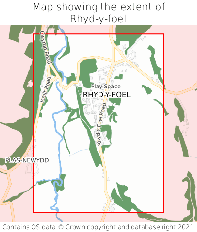 Map showing extent of Rhyd-y-foel as bounding box